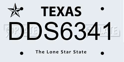 DDS6341 Texas License Plate