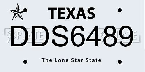 DDS6489 Texas License Plate