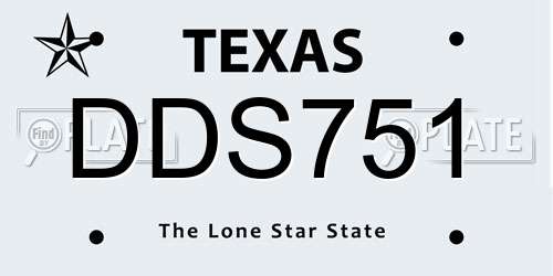 DDS751 Texas License Plate