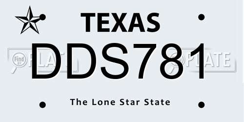 DDS781 Texas License Plate