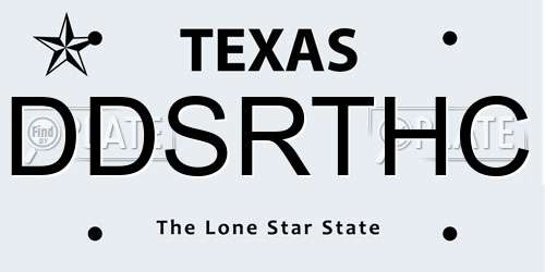 DDSRTHC Texas License Plate