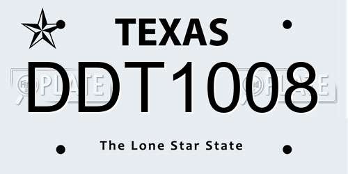 DDT1008 Texas License Plate