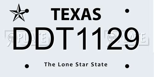 DDT1129 Texas License Plate