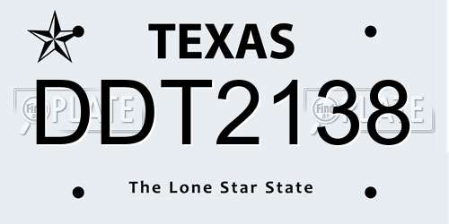 DDT2138 Texas License Plate