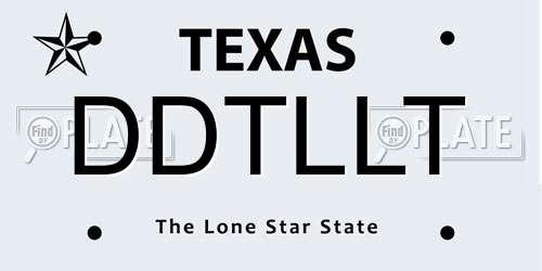 DDTLLT Texas License Plate