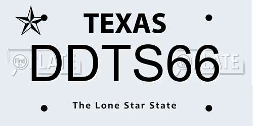DDTS66 Texas License Plate