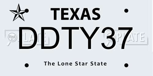 DDTY37 Texas License Plate