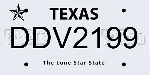 DDV2199 Texas License Plate