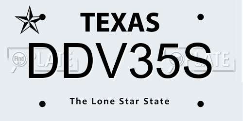 DDV35S Texas License Plate