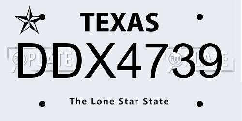 DDX4739 Texas License Plate