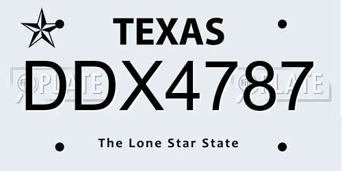 DDX4787 Texas License Plate