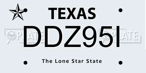 DDZ95I Texas License Plate