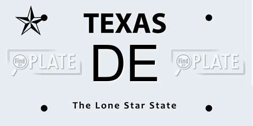 DE Texas License Plate