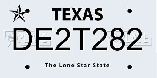 DE2T282 Texas License Plate