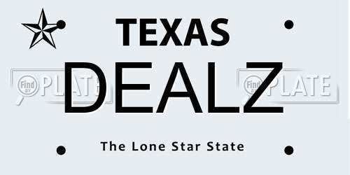 DEALZ Texas License Plate