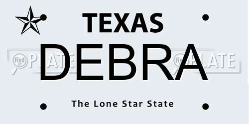 DEBRA Texas License Plate