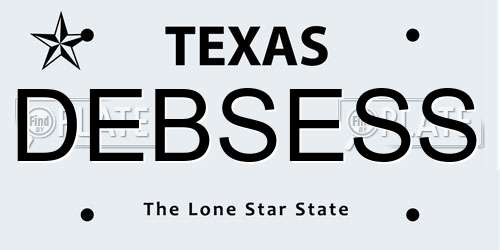 DEBSESS Texas License Plate
