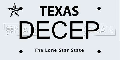 DECEP Texas License Plate