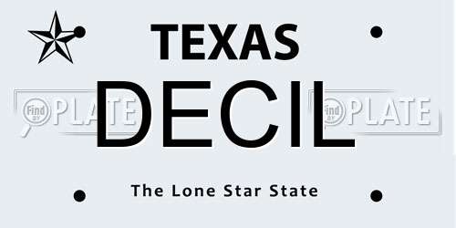 DECIL Texas License Plate