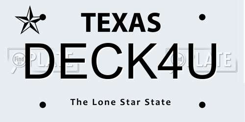 DECK4U Texas License Plate