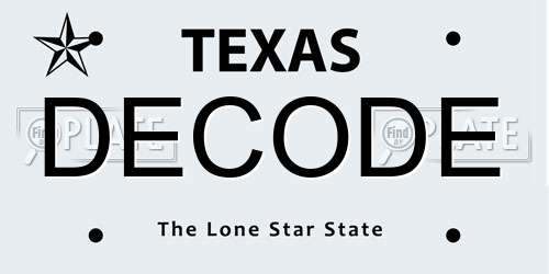 DECODE Texas License Plate