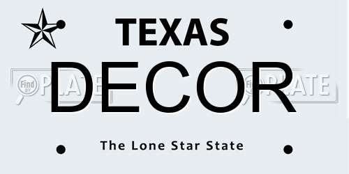 DECOR Texas License Plate