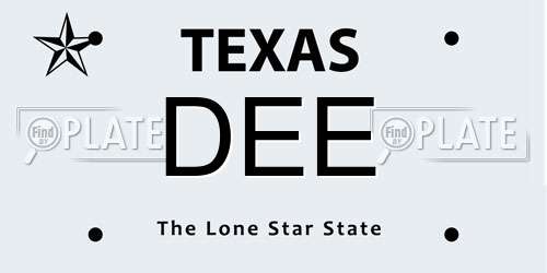 DEE Texas License Plate