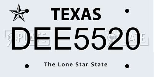 DEE5520 Texas License Plate