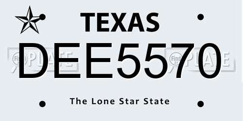 DEE5570 Texas License Plate