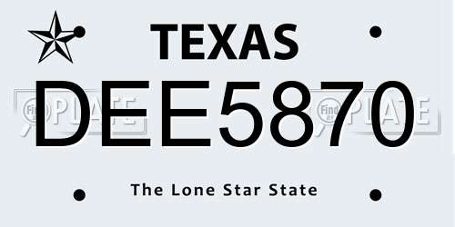 DEE5870 Texas License Plate