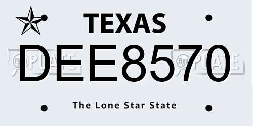 DEE8570 Texas License Plate
