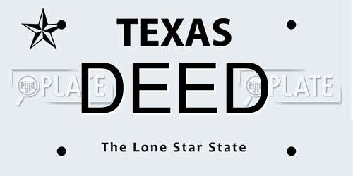 DEED Texas License Plate