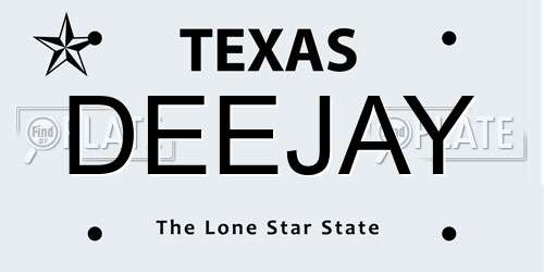 DEEJAY Texas License Plate
