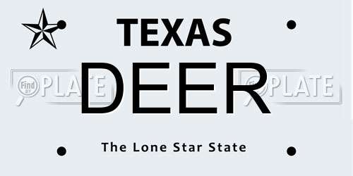 DEER Texas License Plate