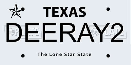DEERAY2 Texas License Plate