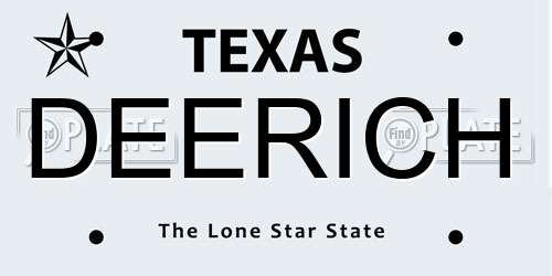 DEERICH Texas License Plate