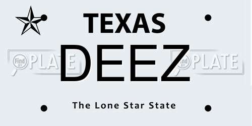 DEEZ Texas License Plate