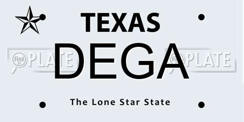 DEGA Texas License Plate