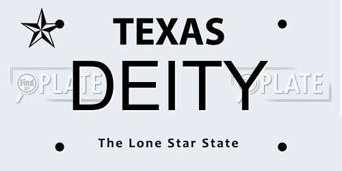 DEITY Texas License Plate