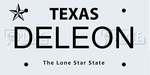 DELEON Texas License Plate