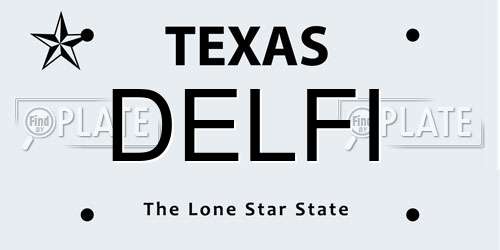 DELFI Texas License Plate