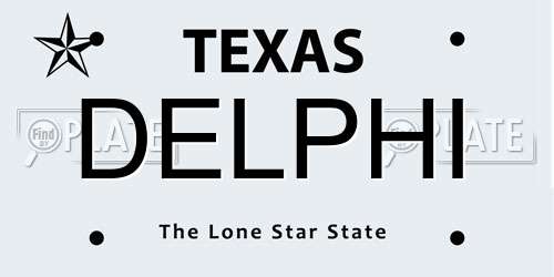 DELPHI Texas License Plate
