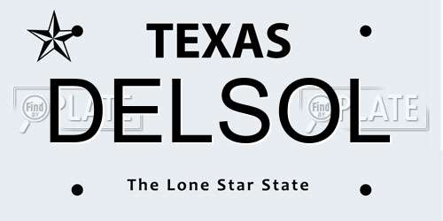 DELSOL Texas License Plate