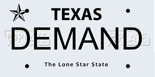DEMAND Texas License Plate