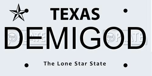 DEMIGOD Texas License Plate
