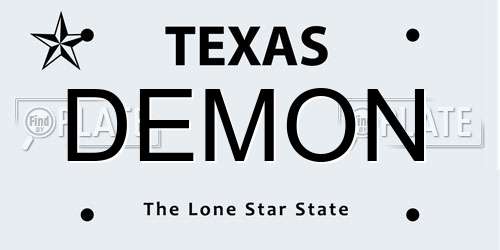 DEMON Texas License Plate
