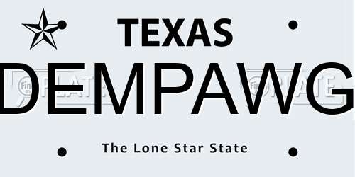 DEMPAWG Texas License Plate