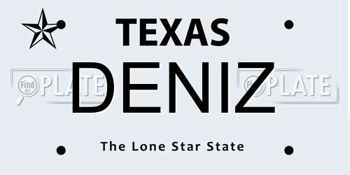 DENIZ Texas License Plate