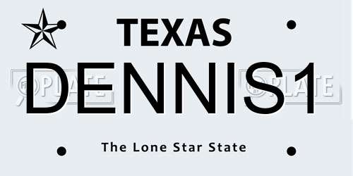 DENNIS1 Texas License Plate