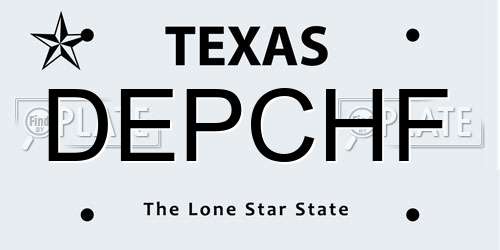 DEPCHF Texas License Plate